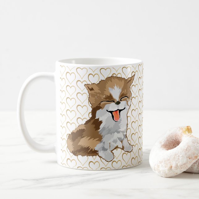 Mug Distances sociales Gold Heart PurrFerred (Avec donut)