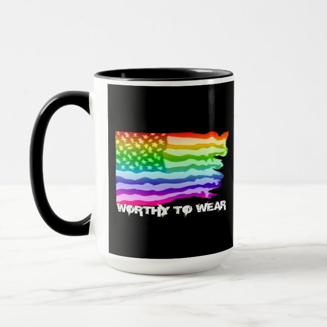 Mug Distressed US Drapeau Arc-en-ciel - À Porter (Gauche)