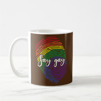 Mug Dites Gay Doigt Imprimer ADN LGBTQ Rainbow Flag Pr