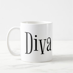 Mug Diva Funny Whimsical Typographie