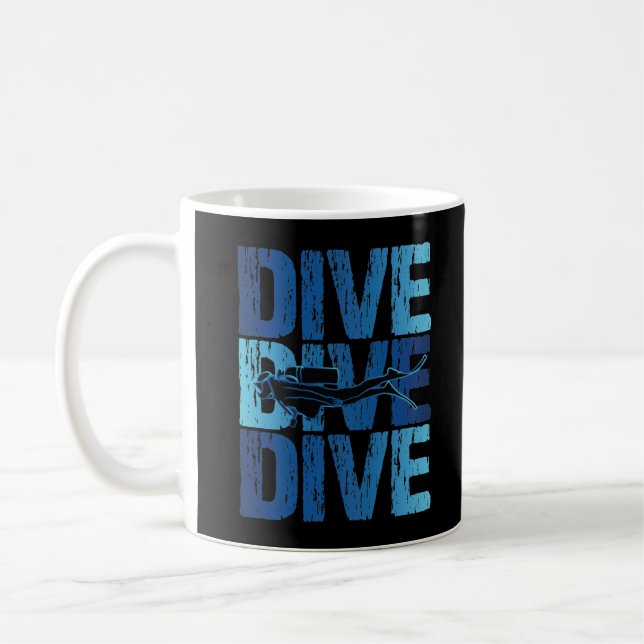 Mug Dive Dive Dive - Plongée sous-marine plongée (Gauche)