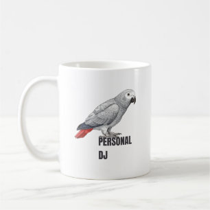 Mug DJ personnel Gris africain – Conception de perroqu