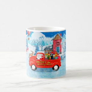 Mug Doberman Chien de Noël Livraison Camion Neige
