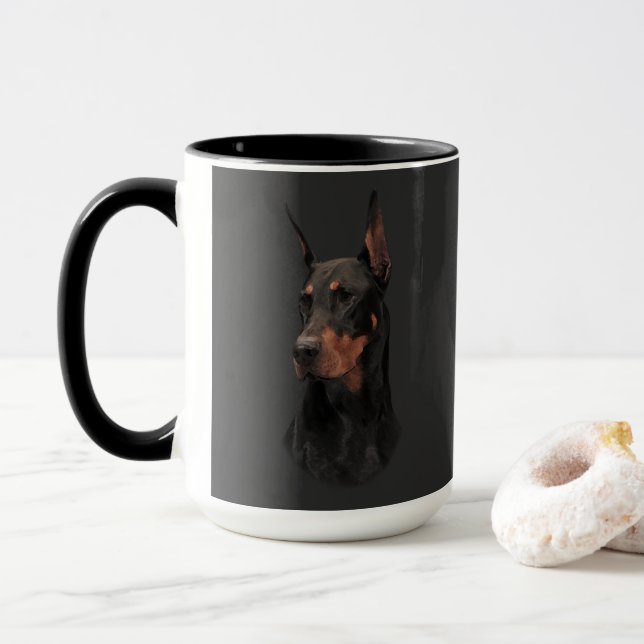 Mug Doberman Pinscher (Avec donut)