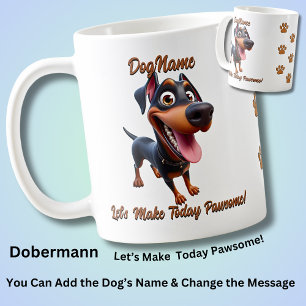Mug Dobermann, Ajouter le nom du chien, Modifier le te