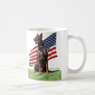 Mug Dobermann rouge et drapeau