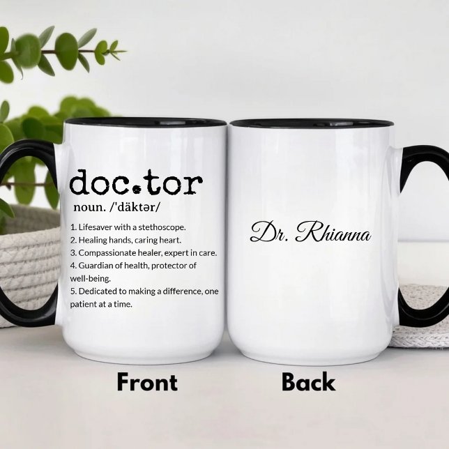 Mug Docteur Définition Lifesaver avec stéthoscope (Créateur téléchargé)