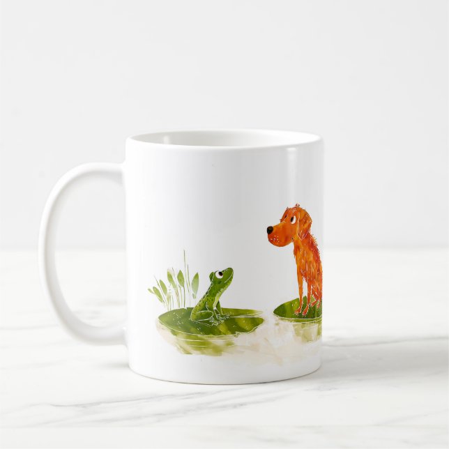 Mug Dog and Frog Cartoon (Gauche)