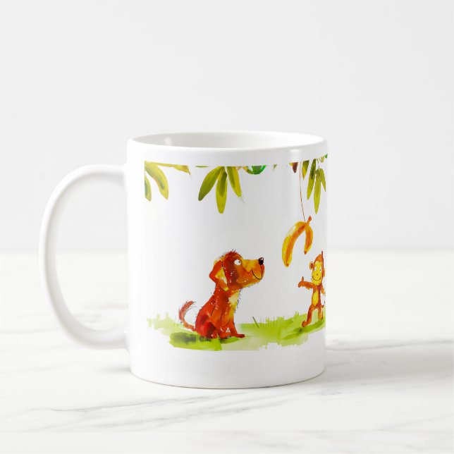 Mug Dog and Monkey Cartoon (Gauche)