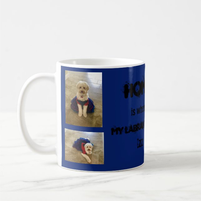 Mug Dog de Labradoodle avec Personnaliser de tenue per (Gauche)