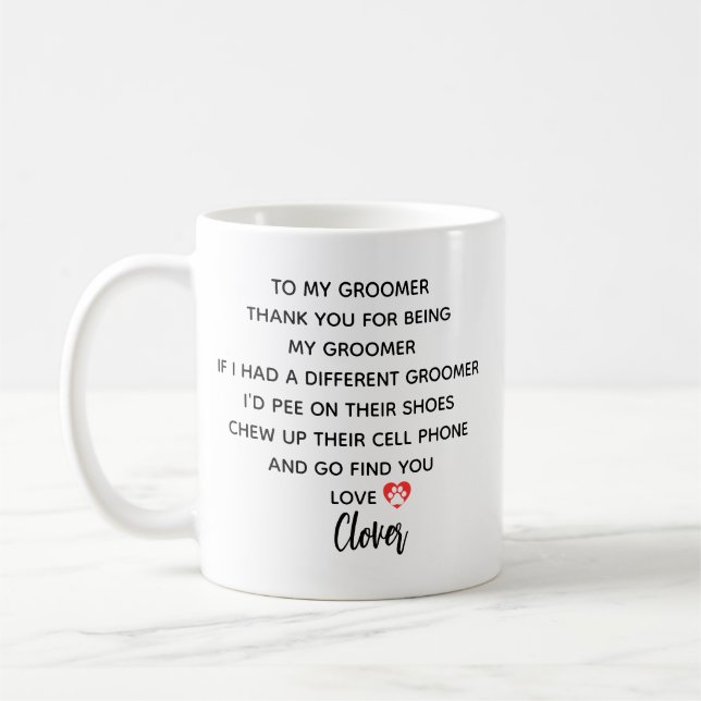 Mug Dog Groomer Mug, Dog Groomer Gift For Dog Groomer  (Gauche)