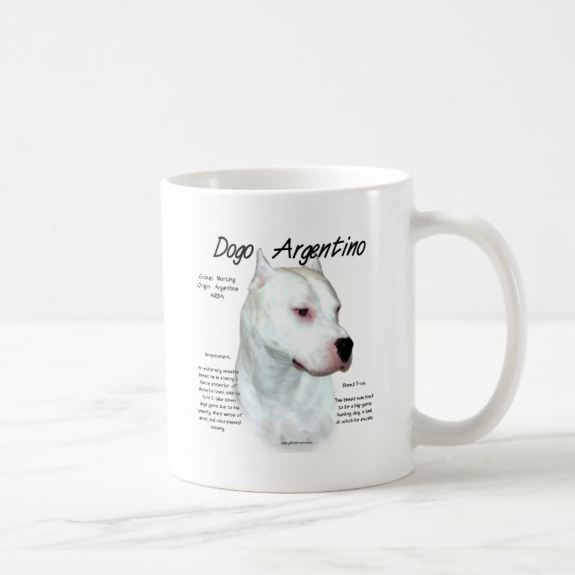 Mug Dogo Argentino Histoire Design (Droite)