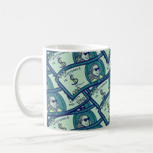 Mug Dollar Billets : Motif d'argent transparent