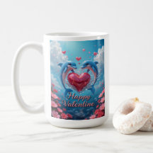 Dolphin Rose Valentine Romantic Ocean Love