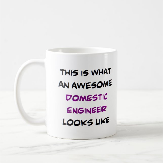 Mug domestic engineer, awesome (Gauche)