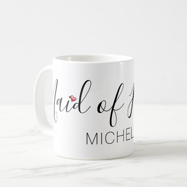 Mug Domestique d'honneur avec le nom (Devant gauche)