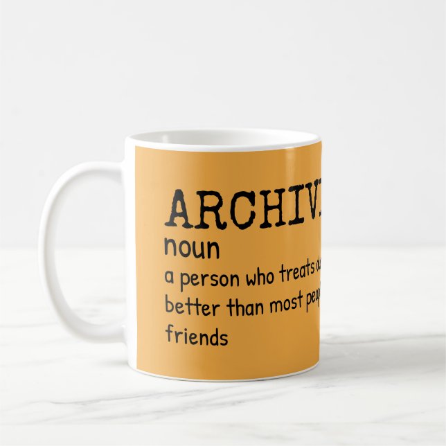 Mug Don d'Archiviste amusant - Définition d'emploi (Gauche)