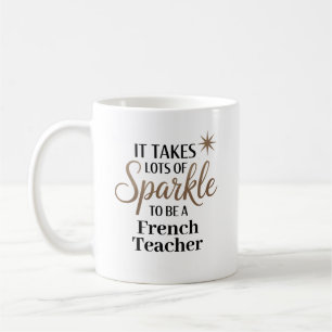 Mug Don de devis Sparkle pour enseignant français