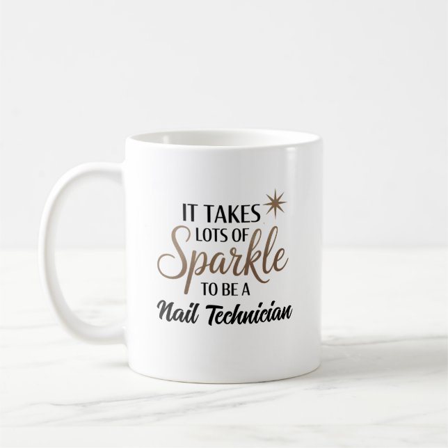 Mug Don de devis Sparkle pour le technicien en ongle (Gauche)