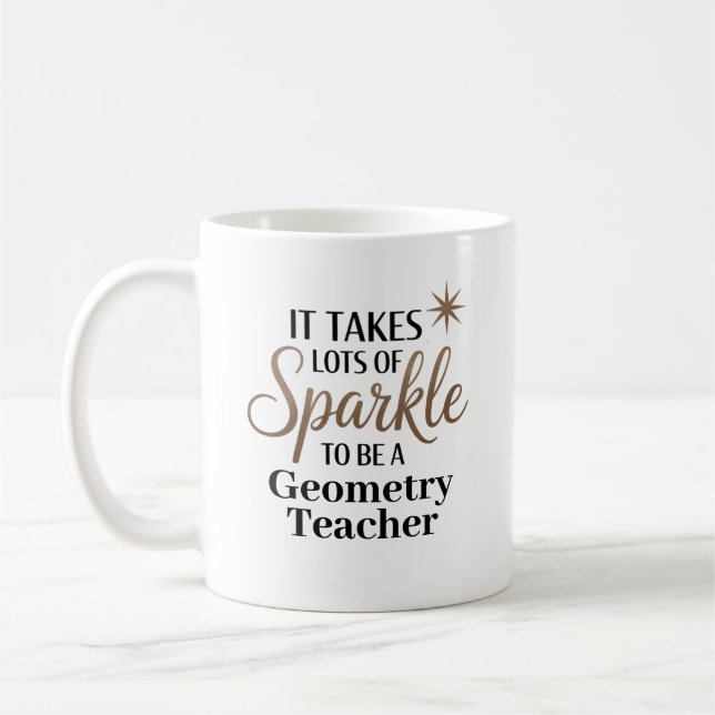 Mug Don de devis Sparkle pour professeur de géométrie (Gauche)