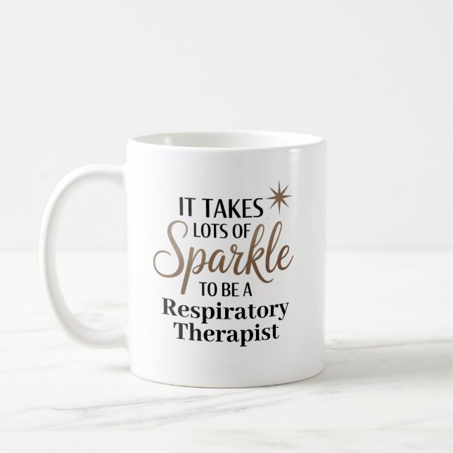 Mug Don de devis Sparkle pour thérapeute respiratoire (Gauche)
