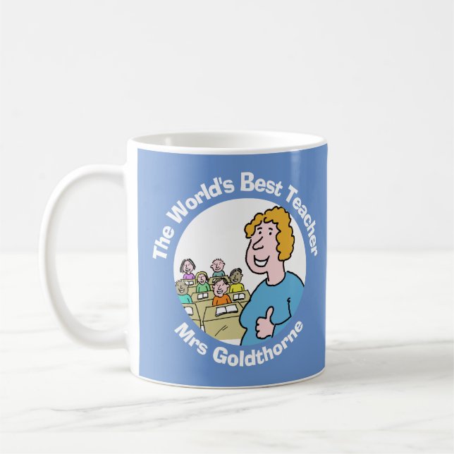 Mug Don de l'enseignant. Meilleure enseignante au mond (Gauche)