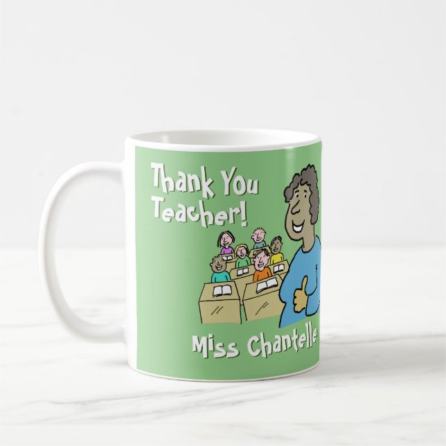 Mug Don de l'enseignant. Merci à une enseignante (Gauche)