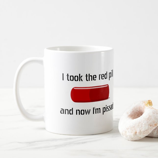 Mug Don pour le théoricien du complot J'ai pris la pil (Avec donut)