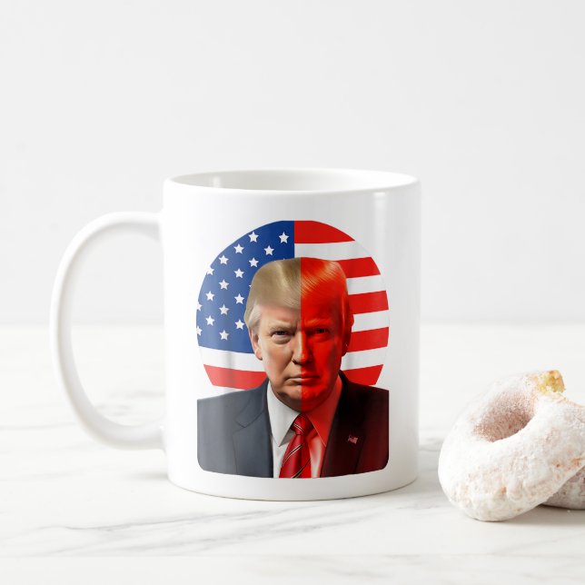 Mug Donald Trump 2024 Président Légende Drapeau améric (Avec donut)