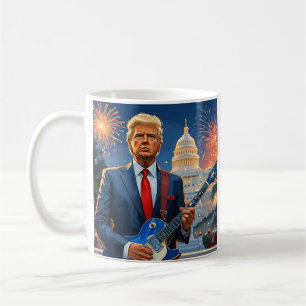 Mug Donald Trump jouant de la guitare électrique Capit