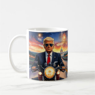 Mug Donald Trump Riding Motorcycle US Capitol Firework