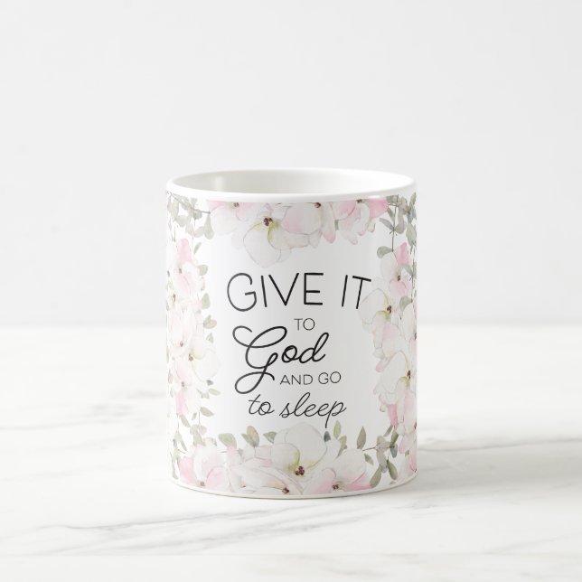 Mug "Donne-le à dieu" Floral Chrétien/Bible (Centre)