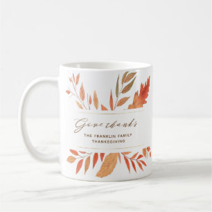 Mug Donner Merci Aquarelle Feuilles de chute Thankesgi