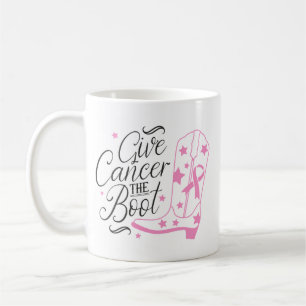 Mug Donnez le coup de pied au cancer du sein Ruban Ros
