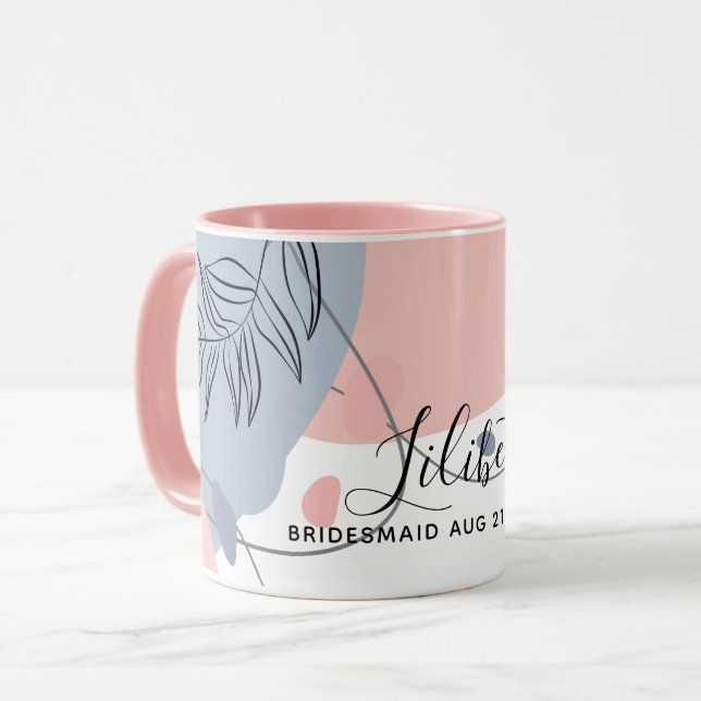 Mug Dons de la fête de la mariée du budget bleu rose (Devant gauche)