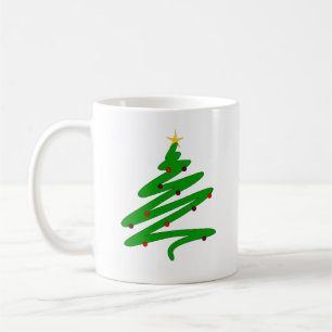 Mug Doodle arbre de Noël vert