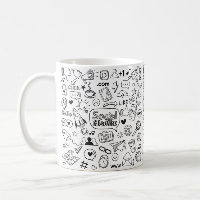 Mug Doodle Art de la vie sociale (Gauche)