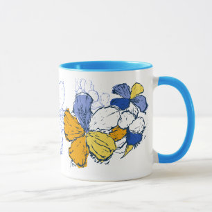 Mug "Doodle Hibiscus" en bleu