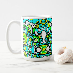 Mug doodle pivotant rétro 60s les années 70 style vint