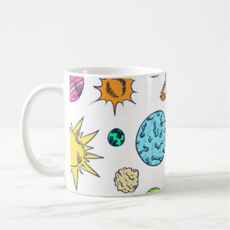 Mug Doodles spatiaux Arrière - plan cosmique