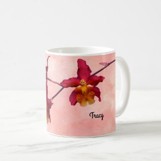 Mug d'orchidées Cattleya, ajoutez votre nom