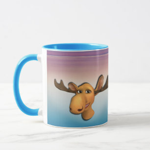 Mug d'orignal à la mer violette bleue
