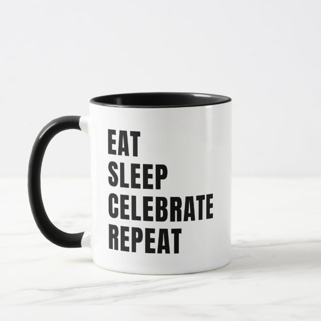 Mug Dormir manger fêter la répétition (Gauche)