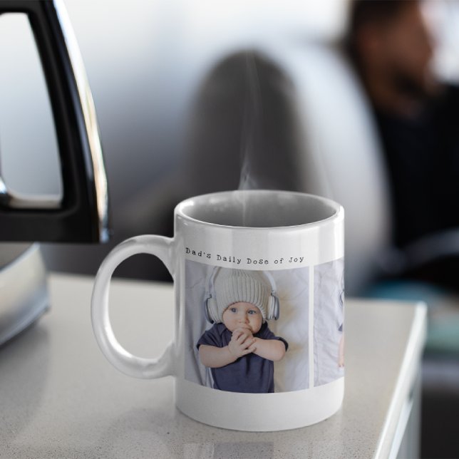 Mug Dose quotidienne de papa de la joie Custom 3 Photo (Créateur téléchargé)