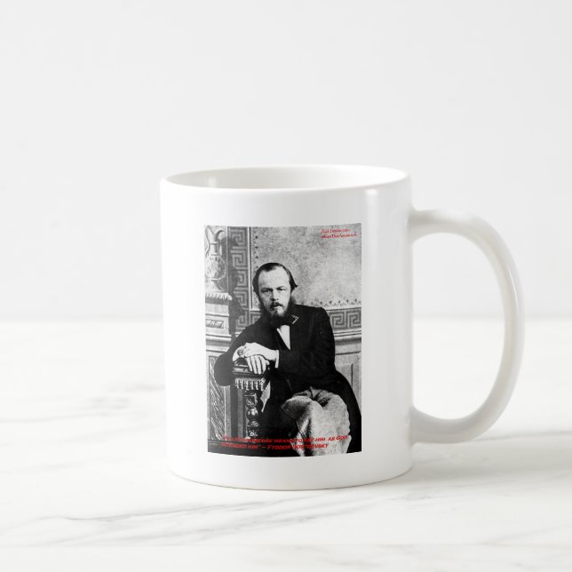 Mug Dostoïevski "Dieu prévu" Citation d'amour Cadeaux  (Droite)