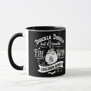 Mug Double double huile et trouble Cauldron Halloween