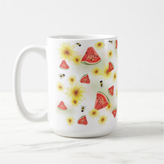 Mug Douce ambiance estivale Pastèque, tournesols et ab