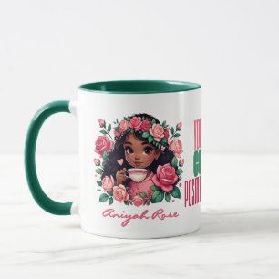 Mug Douce Fille Afro-Américaine Amoureuse de Thé Flora