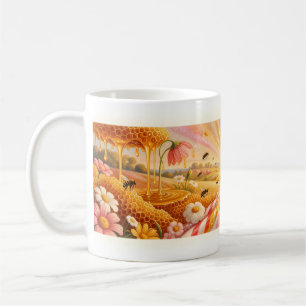 Mug Douce Fille au Miel Bonbon Prairie Ensoleillée Tas