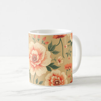 Mug douce majestueuse rose pâle motif vintage